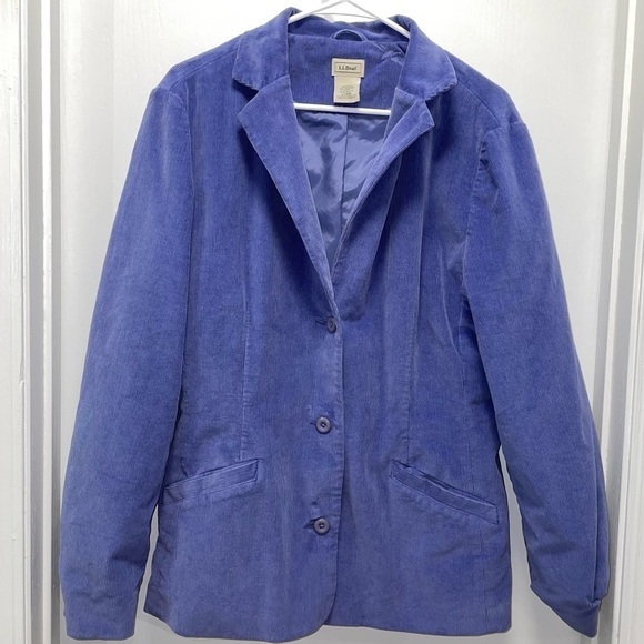 L.L. Bean Blazer Overcoat Corduroy Button Front Long Sleeve Ribbed Lined Jacket - Picture 1 of 6